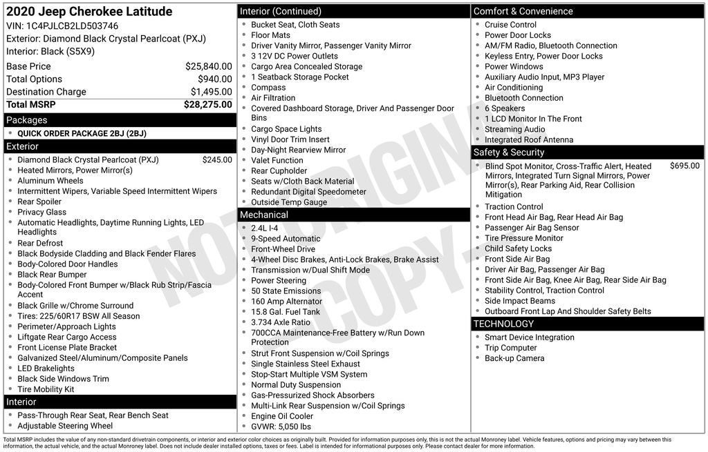 2020 Jeep Cherokee Latitude