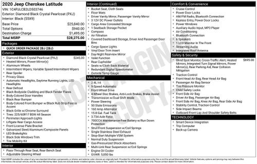 2020 Jeep Cherokee Latitude