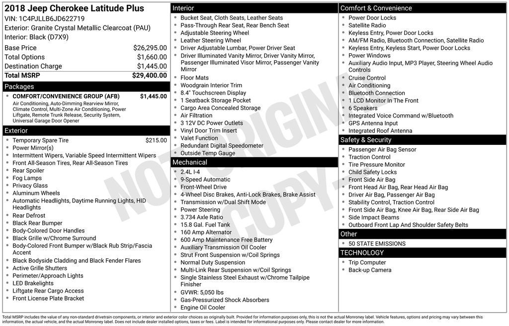 2018 Jeep Cherokee Latitude Plus