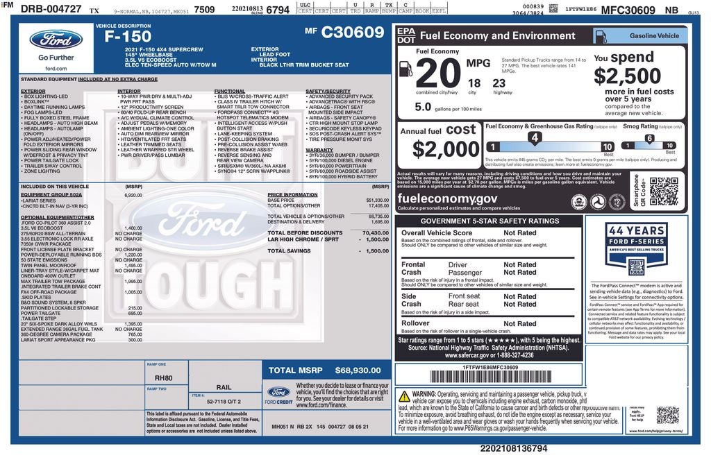 2021 Ford F-150 Lariat