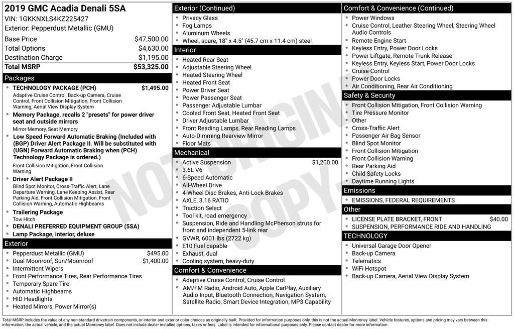 2019 GMC Acadia Denali