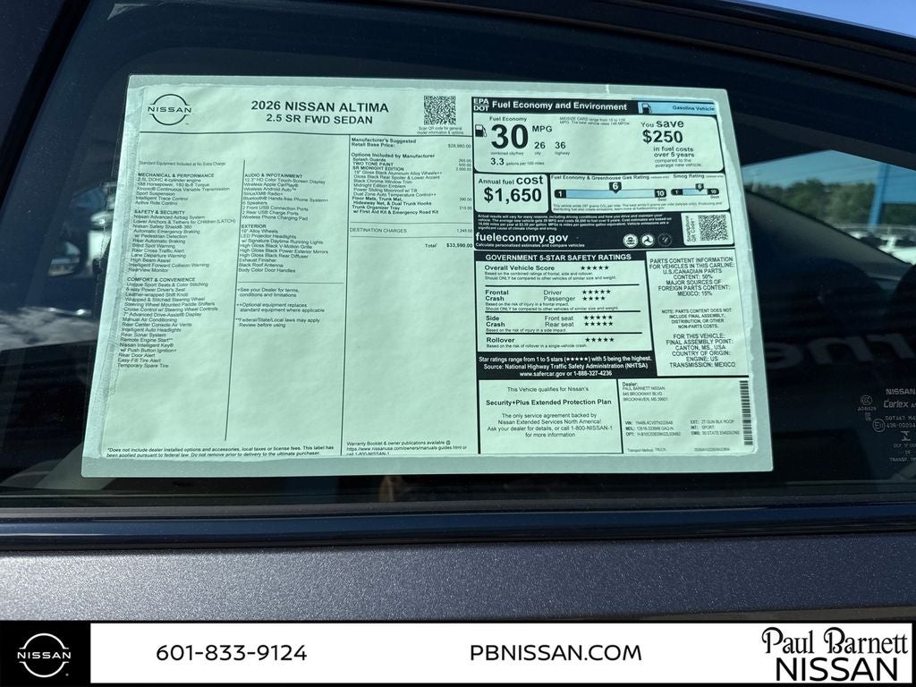 2026 Nissan Altima 2.5 SR