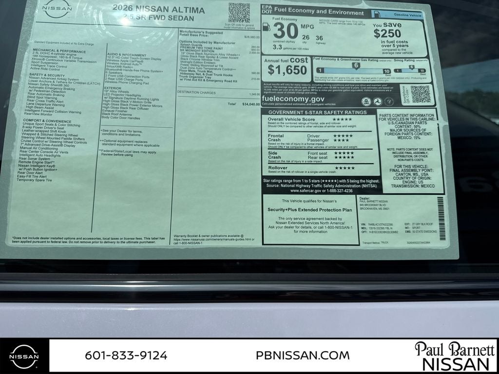 2026 Nissan Altima 2.5 SR