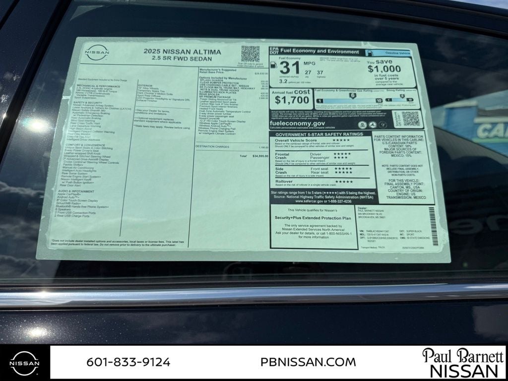 2025 Nissan Altima 2.5 SR