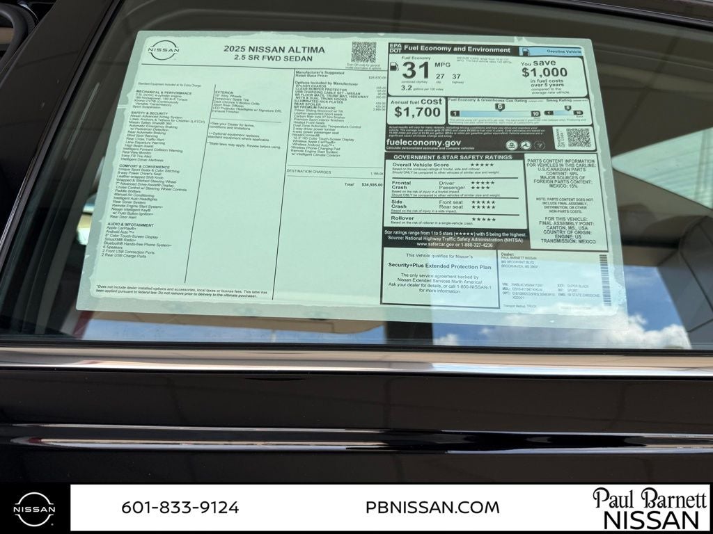 2025 Nissan Altima 2.5 SR