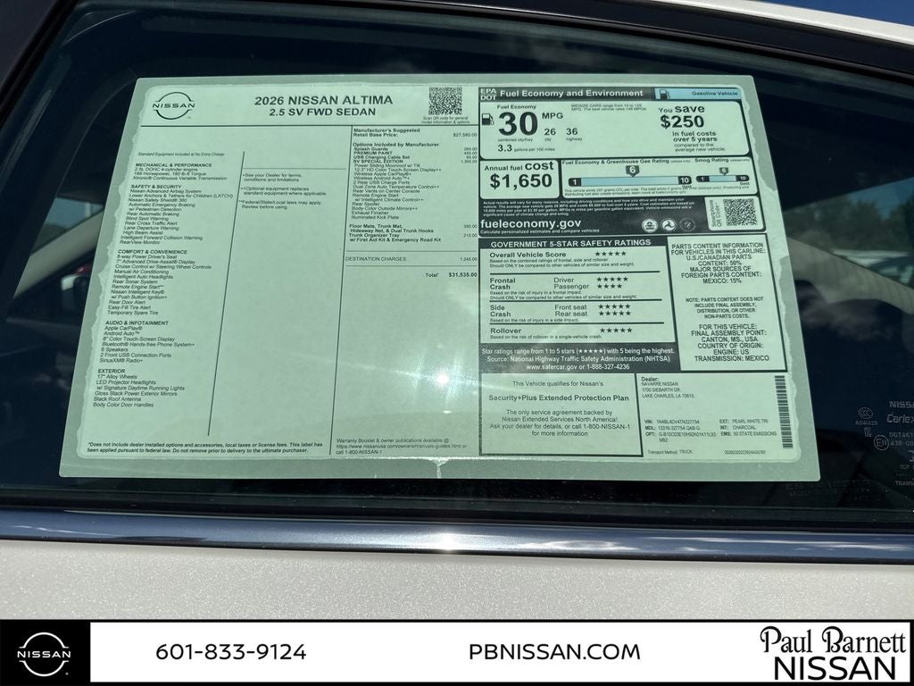 2026 Nissan Altima 2.5 SV