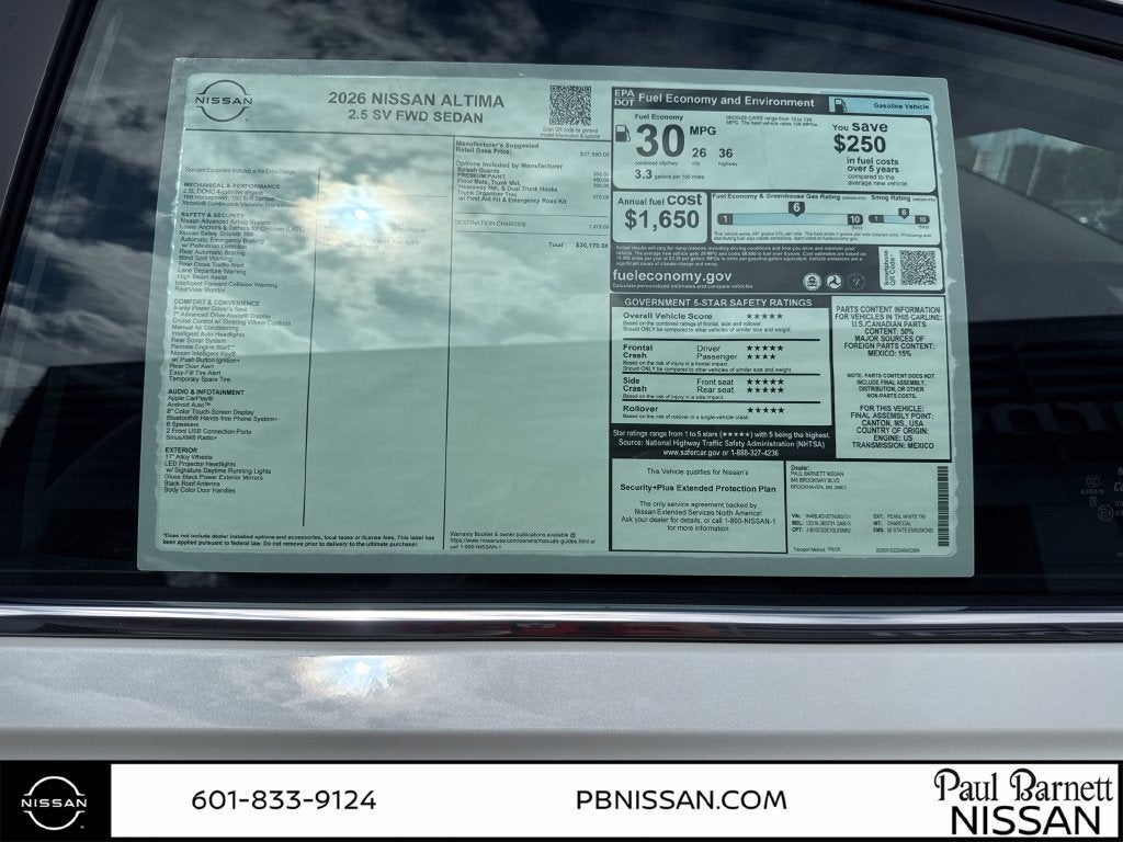 2026 Nissan Altima 2.5 SV