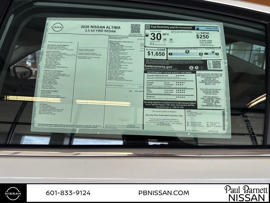 2026 Nissan Altima 2.5 SV