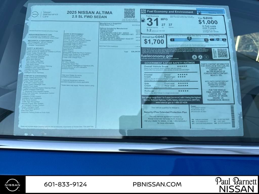 2025 Nissan Altima 2.5 SL