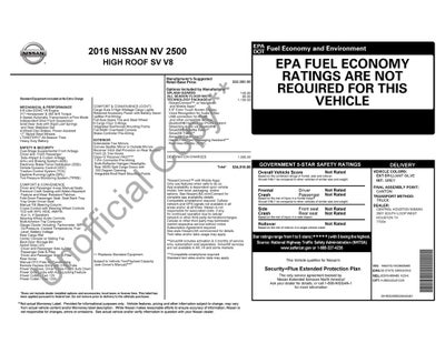 2016 Nissan NV2500 HD SV High Roof
