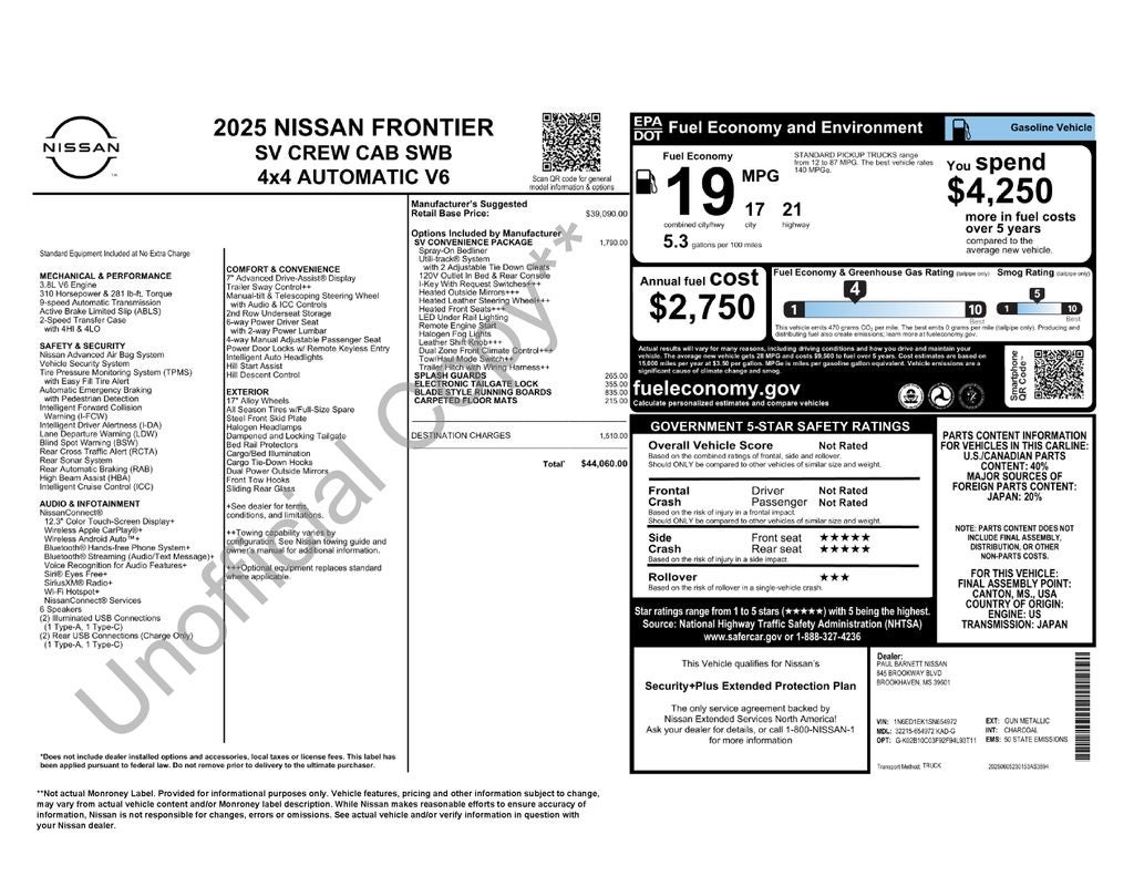 2025 Nissan Frontier SV