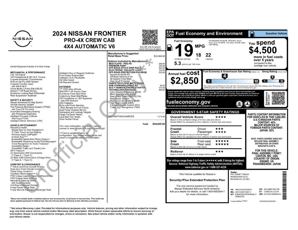 2024 Nissan Frontier PRO-4X