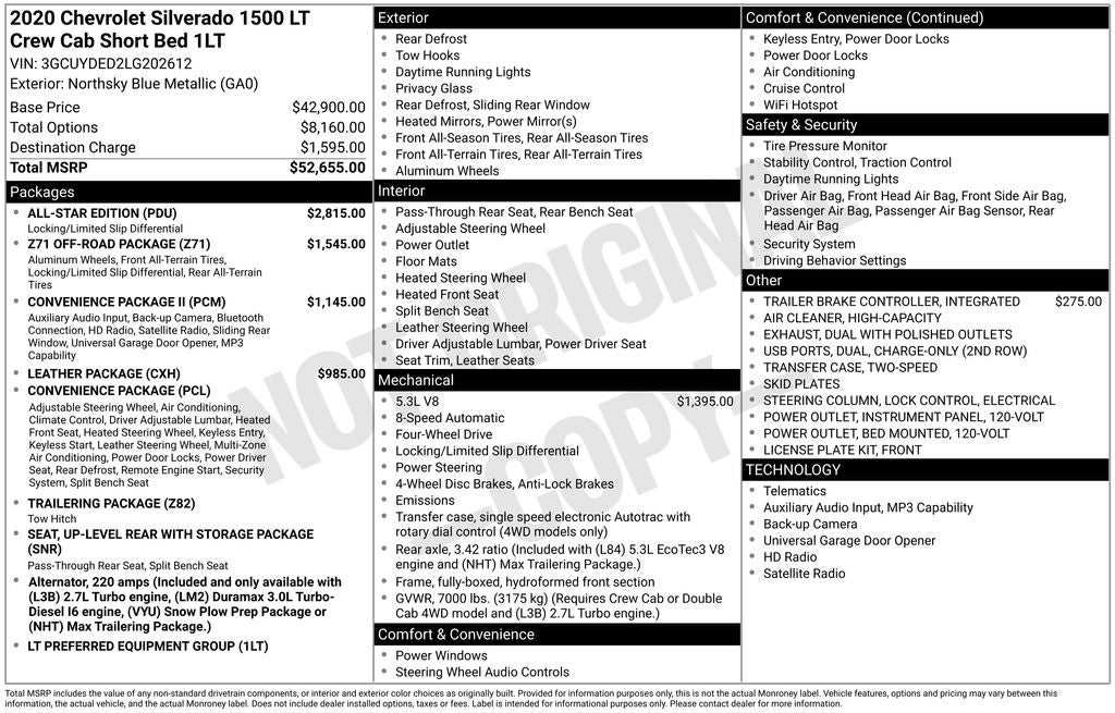 2020 Chevrolet Silverado 1500 LT 4X4 Crew Cab Short Box's photo
