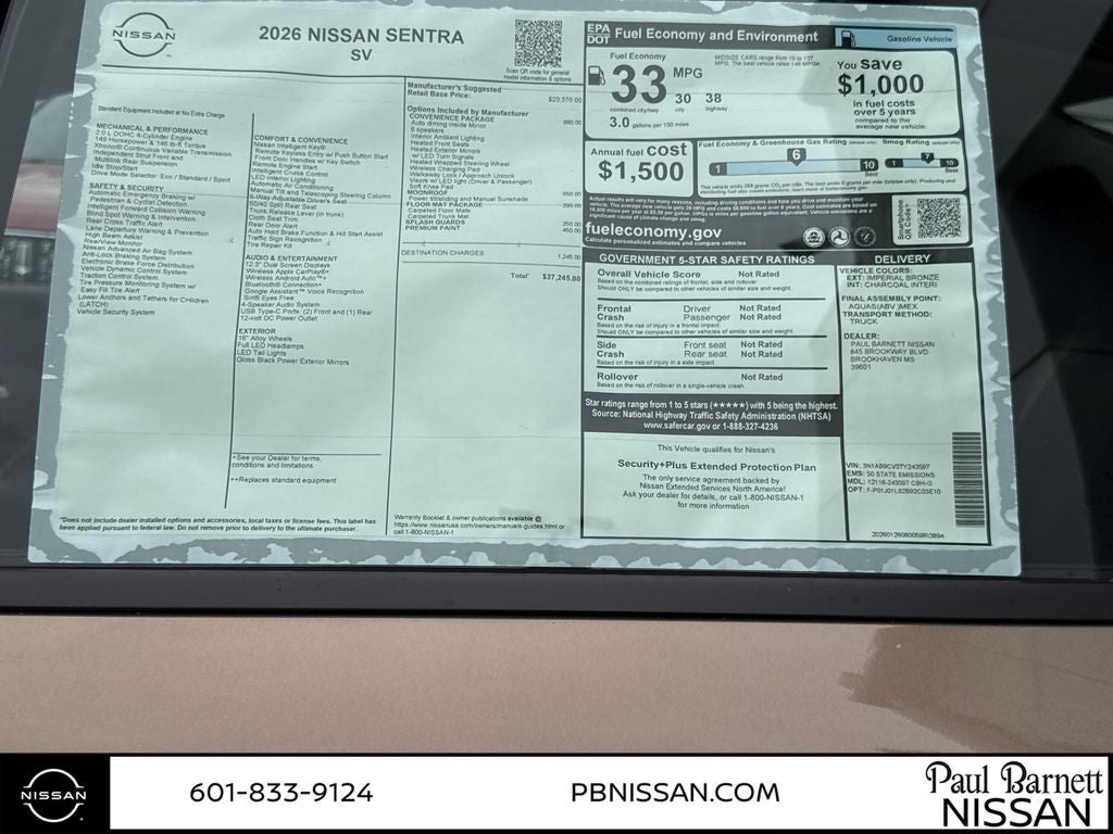 2026 Nissan Sentra SV