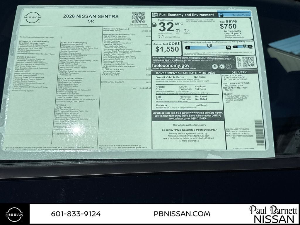 2026 Nissan Sentra SR