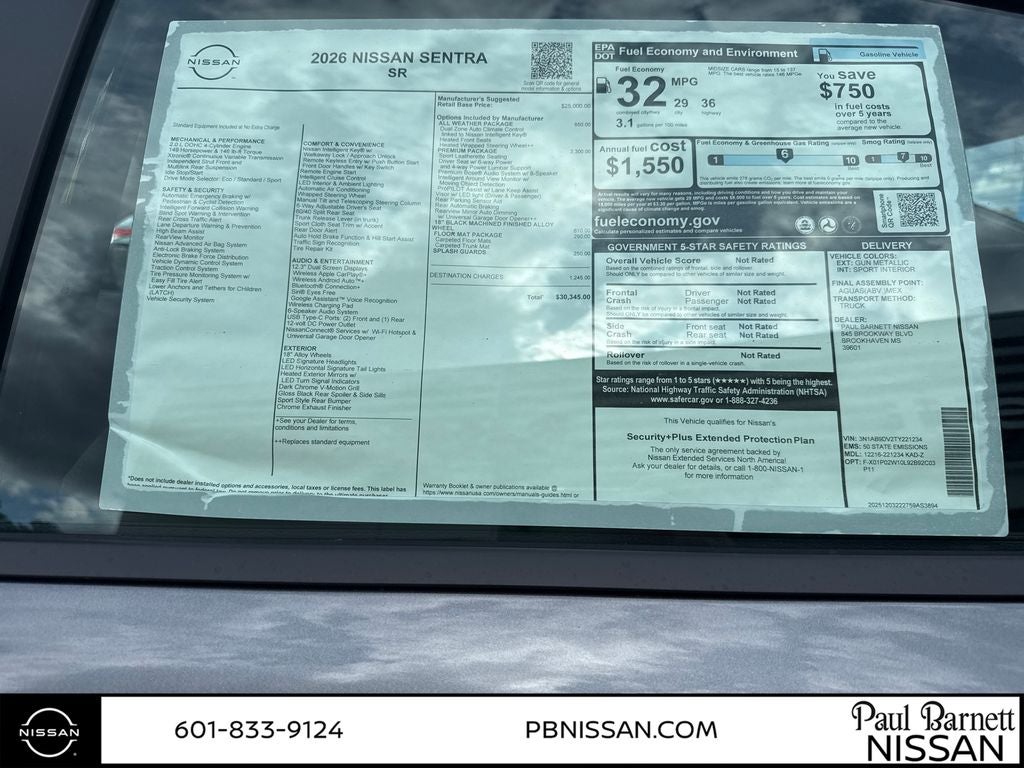 2026 Nissan Sentra SR