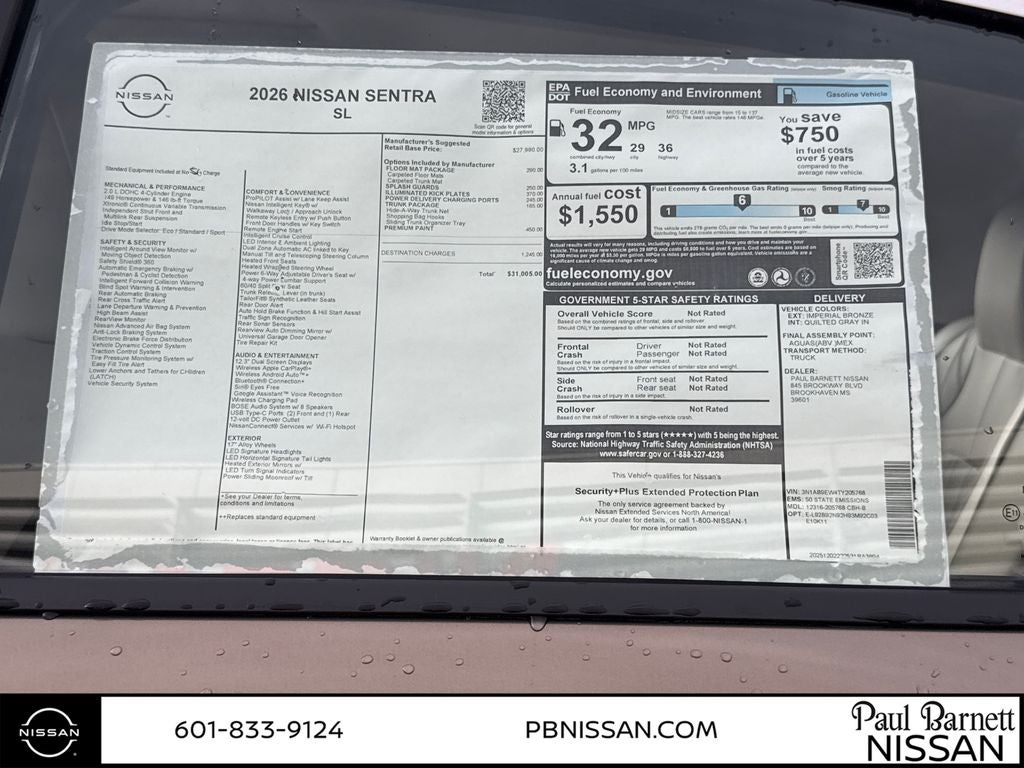 2026 Nissan Sentra SL