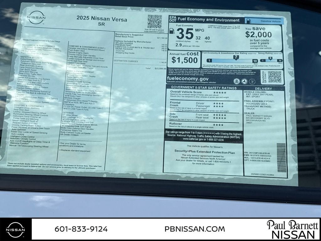 2025 Nissan Versa 1.6 SR