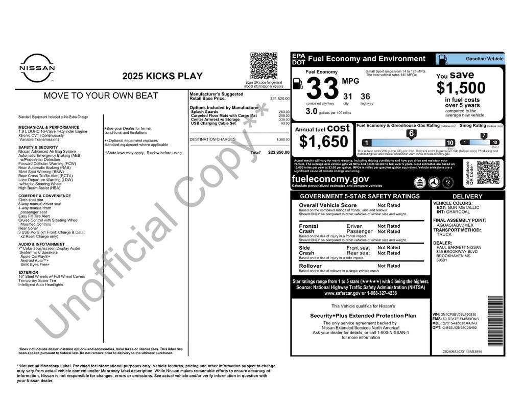 2025 Nissan Kicks Play S
