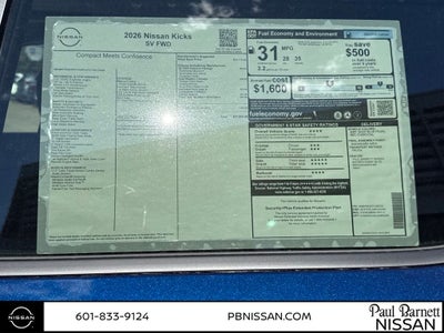 2026 Nissan Kicks SV