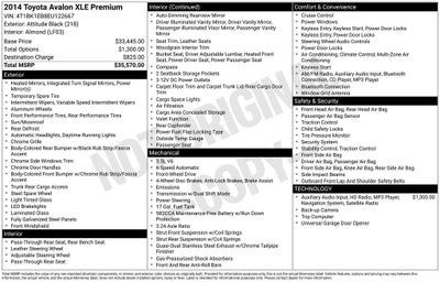 2014 Toyota Avalon XLE Premium
