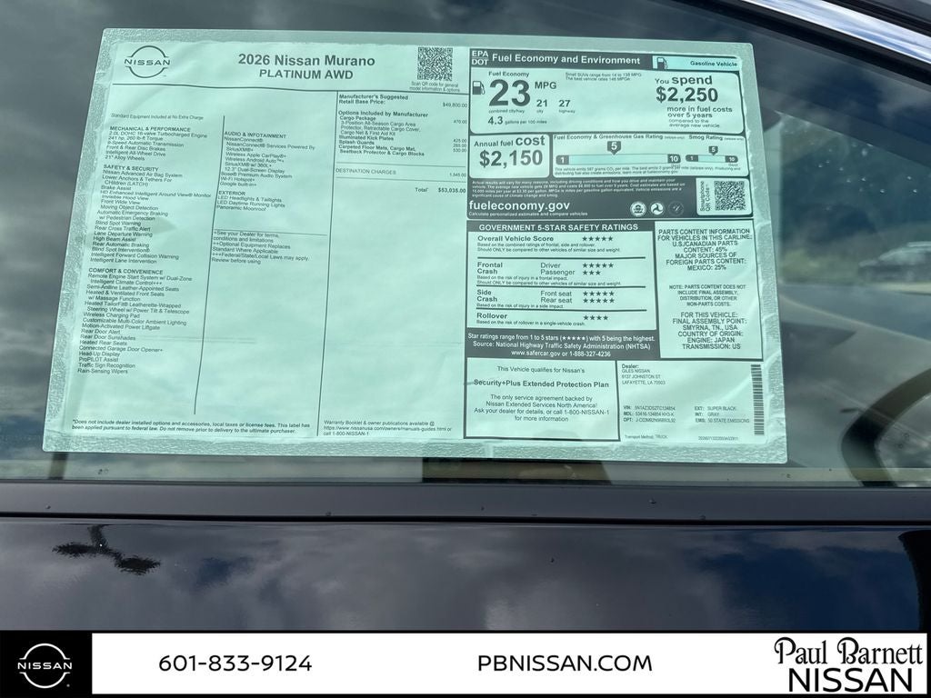2026 Nissan Murano Platinum