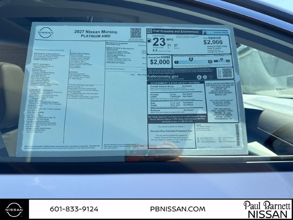 2027 Nissan Murano Platinum