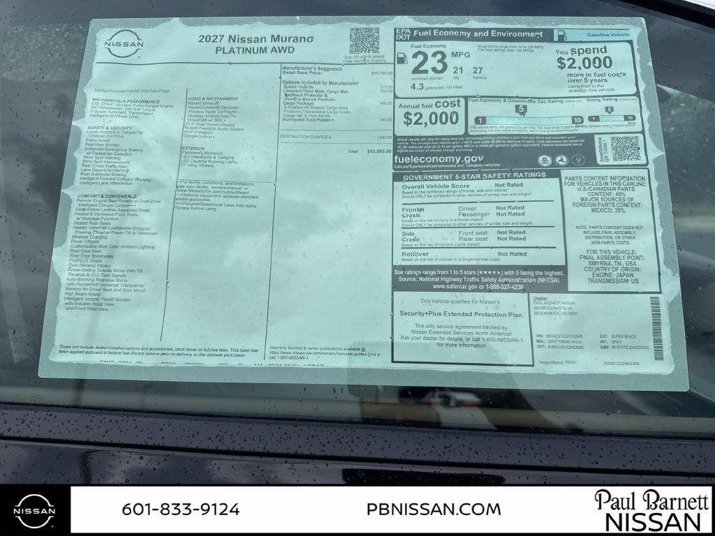 2027 Nissan Murano Platinum
