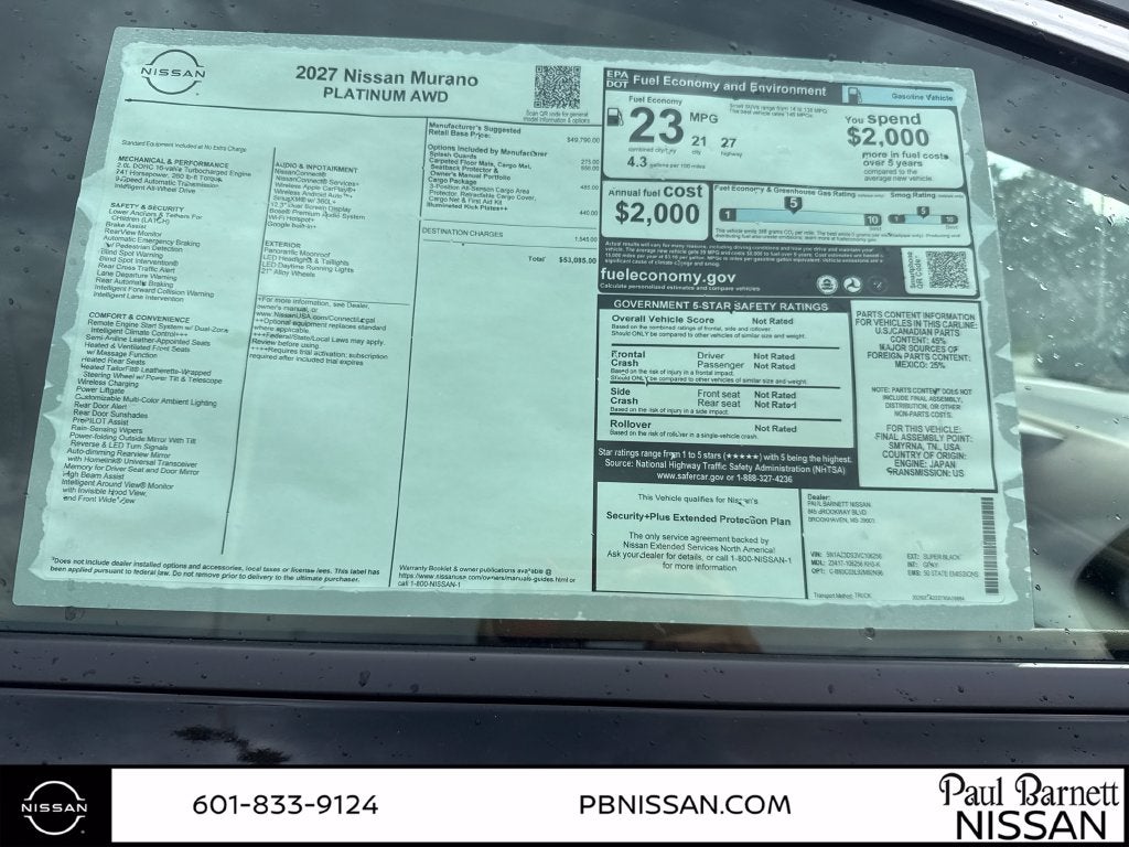 2027 Nissan Murano Platinum