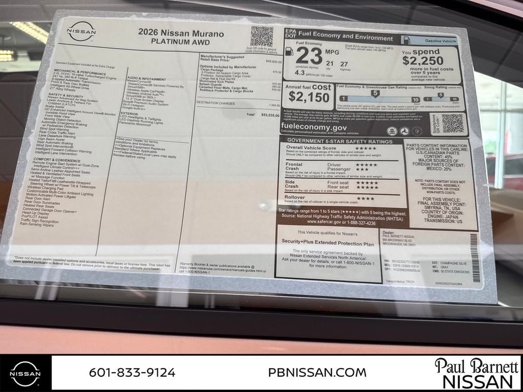 2026 Nissan Murano Platinum