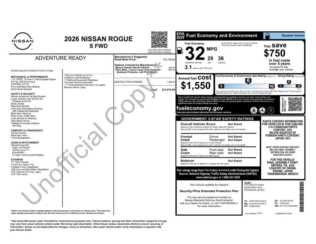 2026 Nissan Rogue S