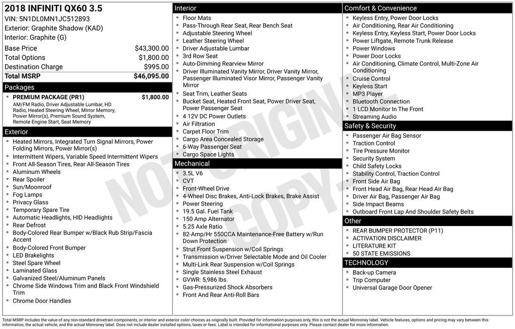 2018 INFINITI QX60 Base