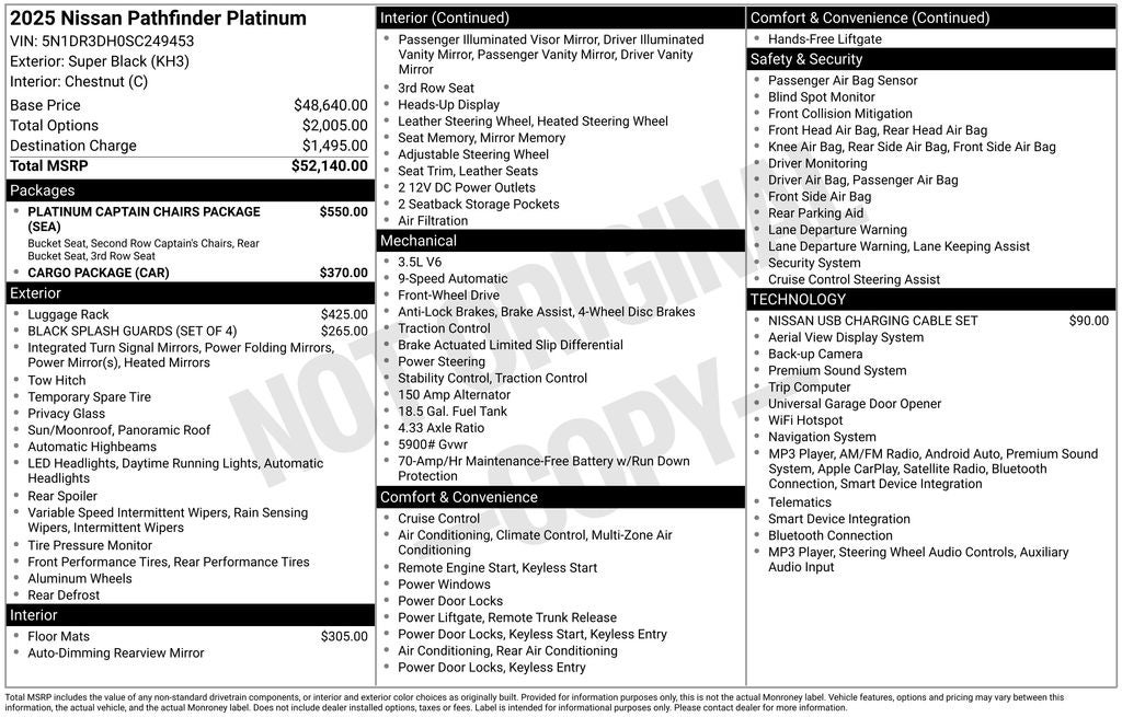 2025 Nissan Pathfinder Platinum