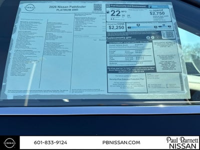 2026 Nissan Pathfinder Platinum