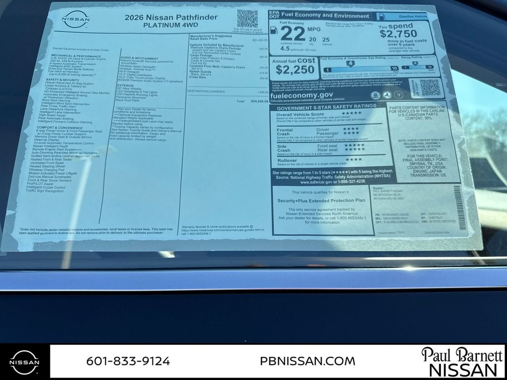 2026 Nissan Pathfinder Platinum
