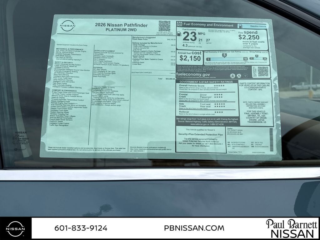2026 Nissan Pathfinder Platinum
