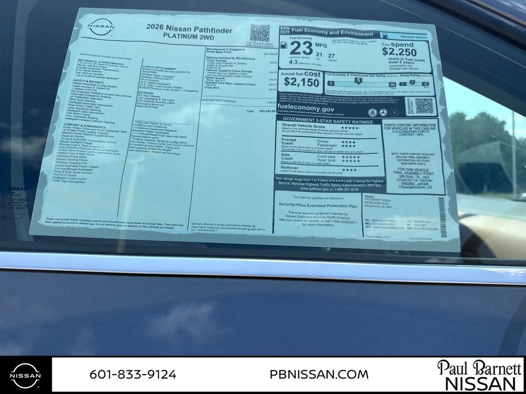2026 Nissan Pathfinder Platinum