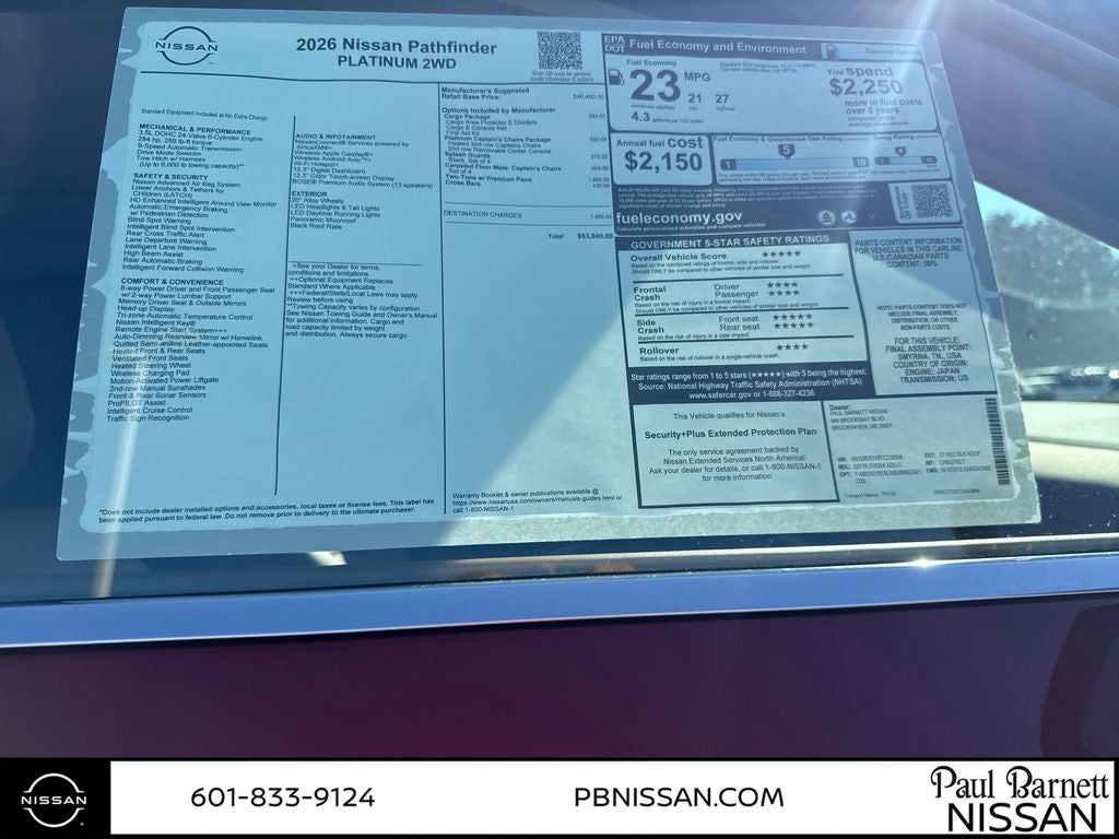 2026 Nissan Pathfinder Platinum