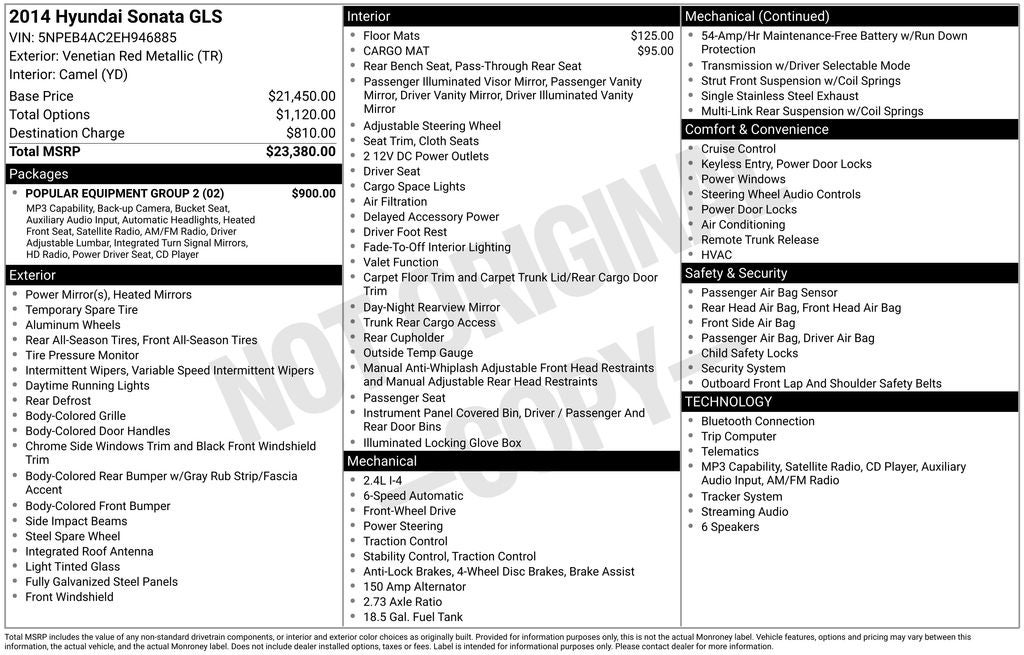 2014 Hyundai Sonata GLS