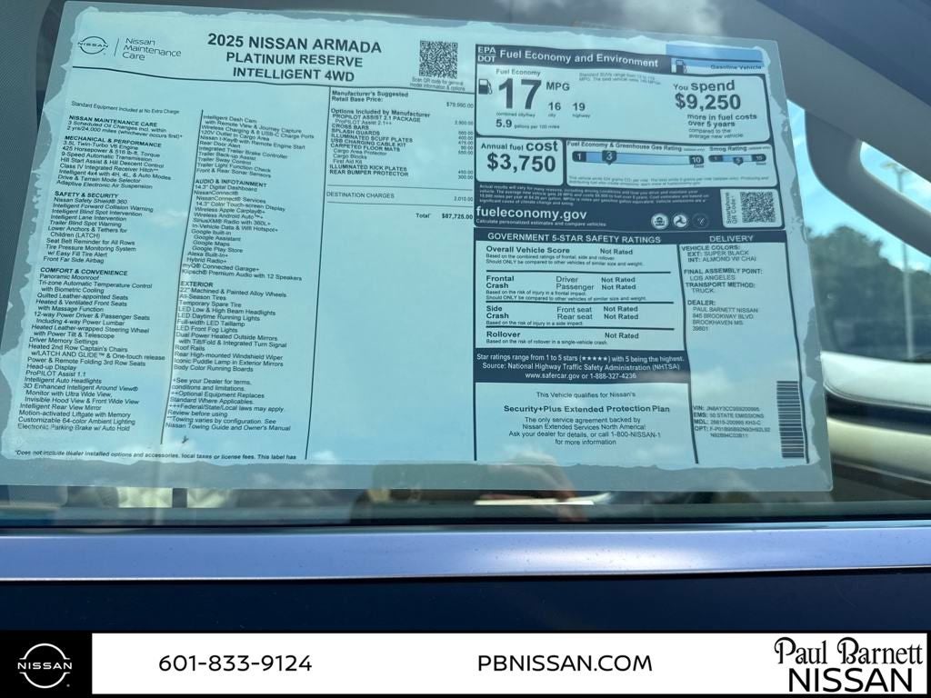 2025 Nissan Armada Platinum Reserve