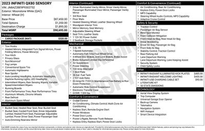 2023 INFINITI QX80 Sensory