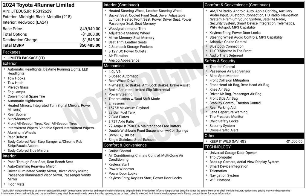 2024 Toyota 4Runner Limited