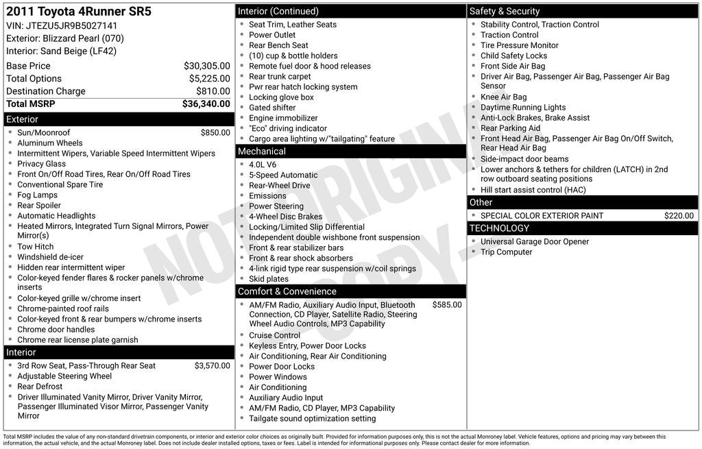 2011 Toyota 4Runner SR5