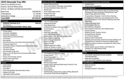 2025 Chevrolet Trax 2RS