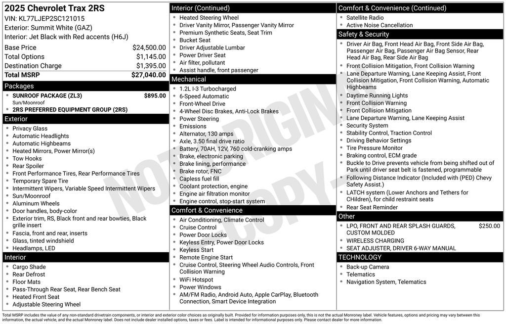 2025 Chevrolet Trax 2RS